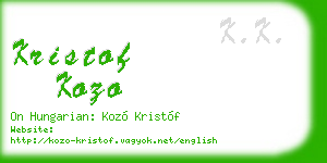 kristof kozo business card