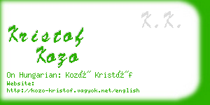 kristof kozo business card